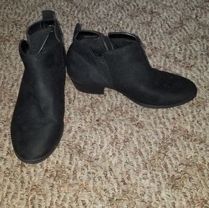 Black suede booties